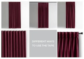 Bordowa aksamitna zasłona częściowo zaciemniająca (dimout) 140x270 cm Pleat – Restilo