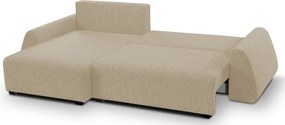 Narożnik ALMI Lewostronny z funkcją spania, wolnostojący tkanina EXCITE ME 04 Cappucino