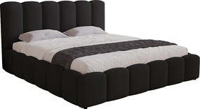 Łóżko tapicerowane 160x200 Florent - łóżko z pojemnikiem i stelażem metalowym - welur, jasny szary (Magic Velvet 2219)