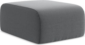 Pufa - z tkaniny welwetowej - stalowy - LANI