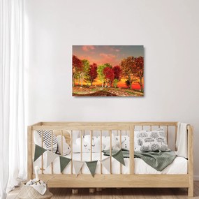 Obraz na szkle - Kolorowe drzewa (70x50 cm)