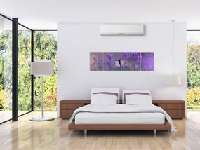 Obraz - Motyl w lawendach (170x50 cm)