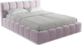 Łóżko 180 x 228 - z weluru - lawendowy - NALU