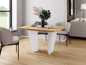 Rozkładany stół do jadalni Violan II R dąb hikora/biały mat