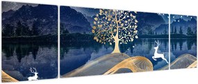 Obraz jelenia w pełni księżyca (170x50 cm)