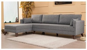 Narożnik KORFU w kształcie L, lewy, szary