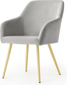 Zestaw 4 szarych krzeseł tapicerowanych welurem - Terviso 3X