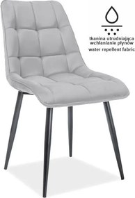 Aksamitne krzesło jadalniane Chic Matt Velvet Signal na czarnej podstawie