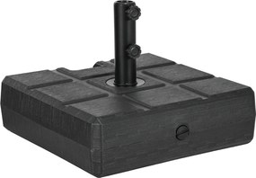 Outsunny Stojak na parasol do 40 kg - z uchwytem, kwadratowy, Czarny