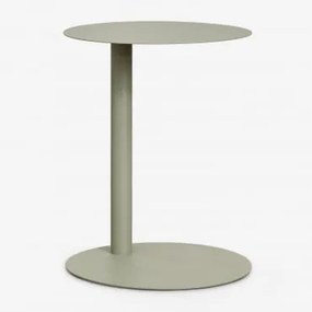 Okrągły Stolik Pomocniczy Ø40 Cm Ze Stali Yannik Awokado - Sklum