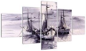 Obraz - Port, obraz olejny (125x70 cm)