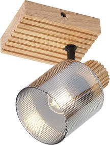 Smart spot hout met smoke glas draai- en kantelbaar incl. Wifi G45 - Gracy