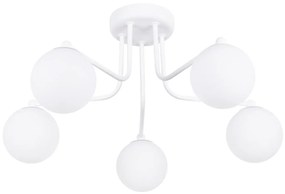 Biały pięciokloszowy żyrandol w stylu glamour - M056 - Ana