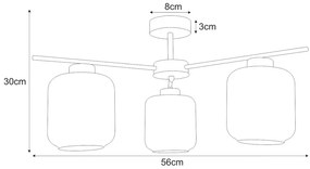 Lampa sufitowa z trzema kloszami grafitowa L5-H38