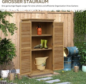 Outsunny® Drewniana Szafa Ogrodowa, Domek Narzędziowy Szopa Ogrodowa