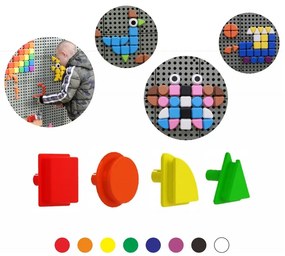 Masterkidz geometryczne elementy 8 kolorów 256 szt akcesoria do tablic stem