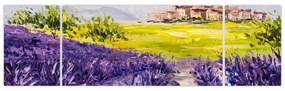 Obraz - Prowansja, Francja, malarstwo olejne (170x50 cm)