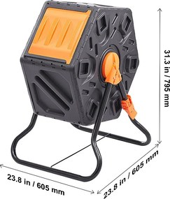 Obrotowy Kompostownik SucceBuy 70 L,ładowność 20 kg, do Kompostowania Mieszanek Organicznych