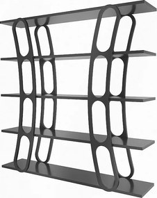 Elegancki czarny regał na książki, 120 x 120 x 25 cm | Płyta wiórowa pokryta melaminą w 100%, grubość 18 mm | Idealny do nowoczesnego wystro