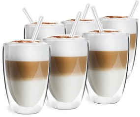 Szklanek kubki do latte podwójną/z ścianką zestaw 6 szt. 350 ml – Vialli Design