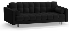 Czarna rozkładana sofa ze schowkiem 222 cm Bali – Cosmopolitan Design