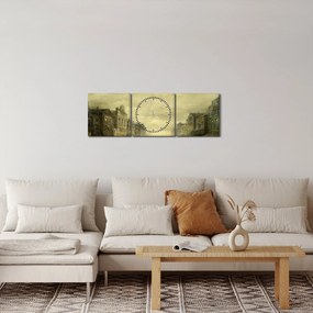 Obraz westernowego miasteczka (z zegarem) (90x30 cm)