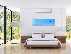 Obraz - Balony nad krajobrazem (170x50 cm)