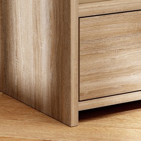 HOMCOM Stolik Nocny z Przestrzenią na Przechowywanie, Kiposzczony, Nowoczesny, Drewno Naturalne