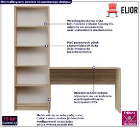 Zestaw mebli biurowych biurko + regał dąb sonoma Tereza 10X