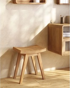 Stołek z litego drewna tekowego w naturalnym kolorze Vicentina – Kave Home