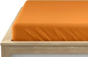 PrzytulneMieszkanie.pl Prześcieradło jersey HIGHFIT pomarańczowe 90 x 200 cm