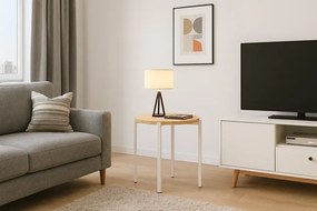 Nowoczesny okrągły stolik kawowy dąb artisan T7-R08