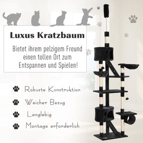 Drapak dla kota drzewko domek szary pawhut