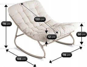 Fotel Bujany Ogrodowy AURORA na Płozach Beżowy/Kaszmir Nowoczesny