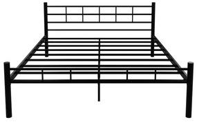 Czarne metalowe łóżko dwuosobowe ze stelażem 160x200 cm K70 – Kalune Design