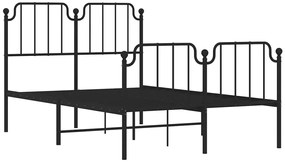 Czarne metalowe łóżko małżeńskie 140x200cm - Barold