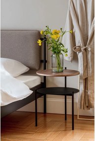 Czarne stalowe tapicerowane łóżko dwuosobowe ze stelażem 180x200 cm Eton Basic – noo.ma