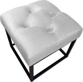 Pufa CHESTERFIELD tkanina Welur loft ławka podnóżek metal : Kolor Stelaża - Czarny , Kolor tkaniny - VELVET - MG39, Typ tkaniny - Velvet