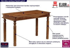 Kolonialny, brązowy stół – Cubus 3S