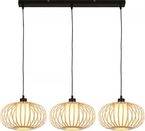 Briloner 4759031 - Żyrandol na lince 3xE27/10W/230V czarny/bambus