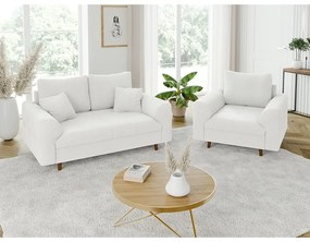 Biała sofa z materiału bouclé 150 cm Ariella – Ropez