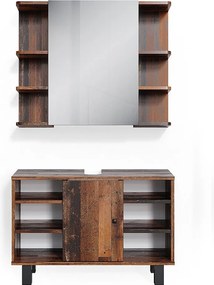 Zestaw mebli łazienkowych rustykalny dąb 60x32x54 fynn