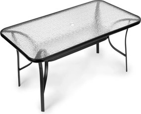 Stół ogrodowy 160x90 cm z otworem na parasol Tulum 094, czarny
