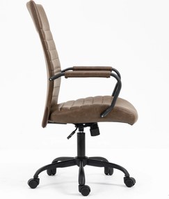 Fotel biurowy, obrotowy Hexon, brązowa ekoskóra
