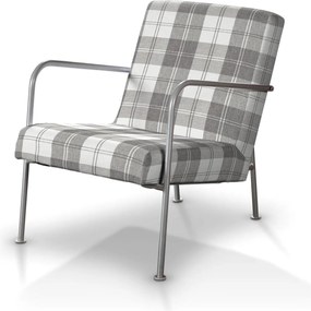 Pokrowiec na fotel Ikea PS kolor szary tkanina strukturalna, wzorzysta