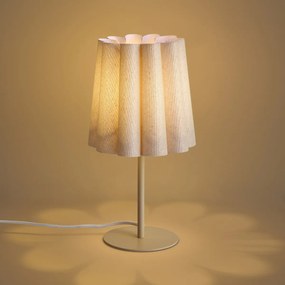Lampa stołowa Japandi beżowa z abażurem z tkaniny 35 cm - Jenni