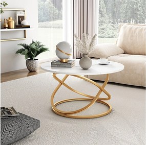 Stolik kawowy biały/złoty 79.5x62x46 calgary