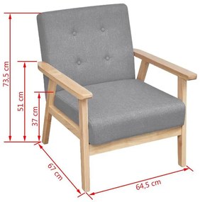 Jasnoszary komplet wypoczynkowy sofa z fotelem - Kifi 2X