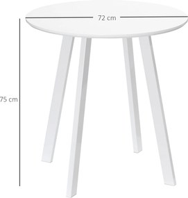 HOMCOM Stół kuchenny biały dla 2 osób nowoczesny z wysokim połyskiem kompaktowy 72x72x75 cm | Aosom PL