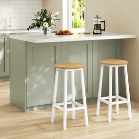 Taboret barowy hoker - dąb / nogi białe